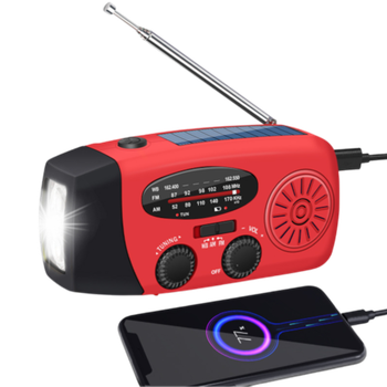 Nödradio 2000 mAh – AM/FM, Solcell & Powerbank