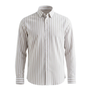 Randig linneskjorta – Regular Fit Beige
