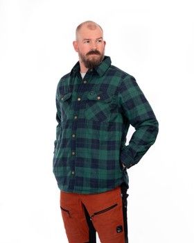 Lättfodrad Skjorta Windstopper - Blå/Grön