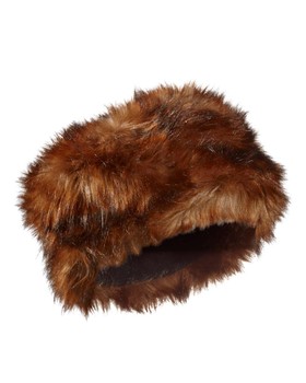 Fluffig Mössa, Fuskpäls - Seger Kopparröd