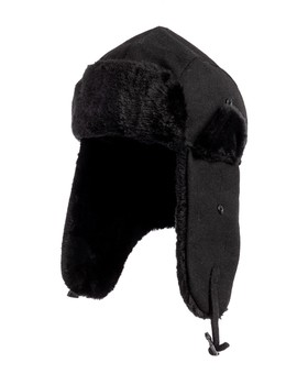 Fur hat / Scooter hat, Unisex, Black
