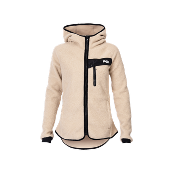 Fleecejacke mit Kapuze, Damen Beige