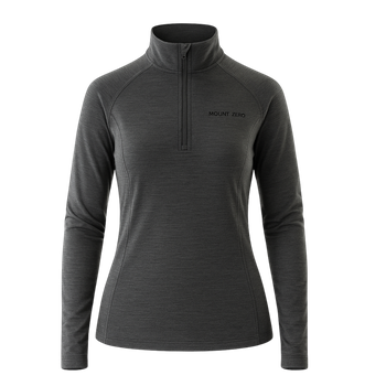 Funktionsunterwäsche-Oberteil 1/2 Zip Merinowolle, Mount Zero – Damen Grau