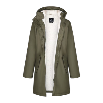 Gefütterter Regenmantel für Damen – Mount Zero Grün