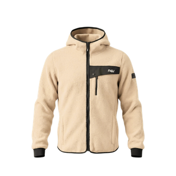 Men's Pile jacket with hood Beige