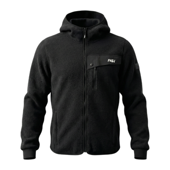 Men's Pile jacket with hood Black