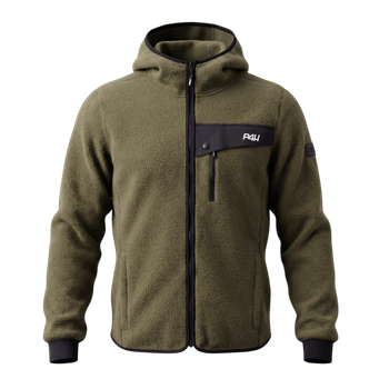 Men's Pile jacket with hood Green