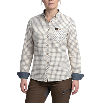 Tattersallskjorta i bomull Offwhite/Black