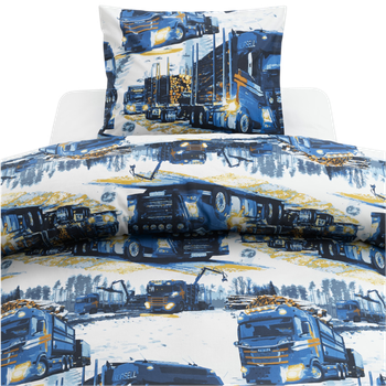 Bedding Set 2-piece, Trucks – Navy Blue Bedding Set 2-piece, Trucks – Navy Blue