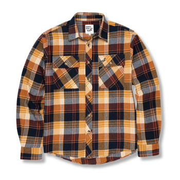 Robustes Flanellhemd - Herren Orange