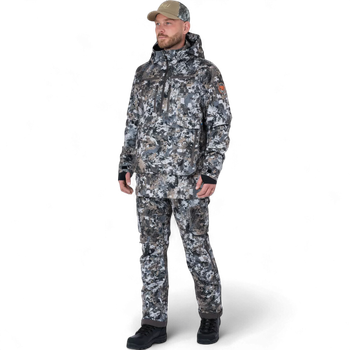 RECON XT – Jagdset, Anorak und Hose mit Hosenträgern, Grau/Tarn, P4H