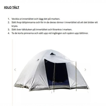 Iglo 4-mannatält, Alu