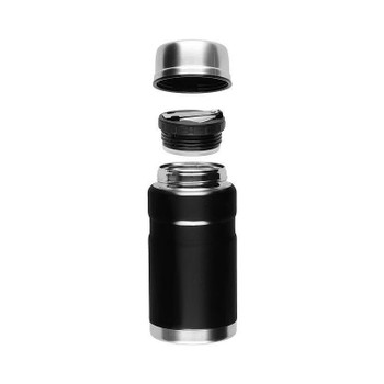 Thermoskanne für Essensgerichte aus Stahl, schwarz, 0,5 l