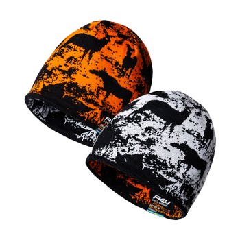 Turnable Beanie - Snow/Orange camo