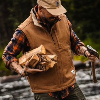 Men's Badlands Canvas Sherpa-Lined Vest