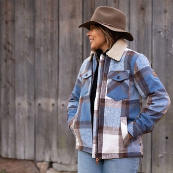 Gefütterte Flanelljacke – Damen Blau