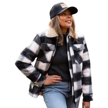 Gefütterte Flanelljacke – Damen Schwarz