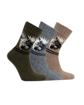 Ullsocka Älg, 3-pack