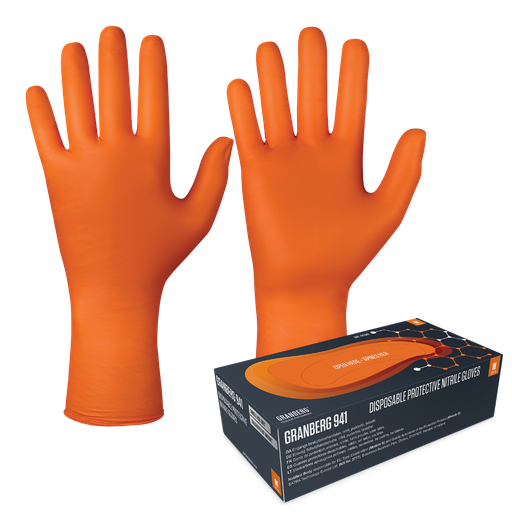 Nitrilhandskar Kemikalieresistenta - Orange 100-pack