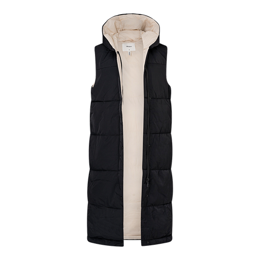 Object Long Padded Vest with Hood – Loose Fit