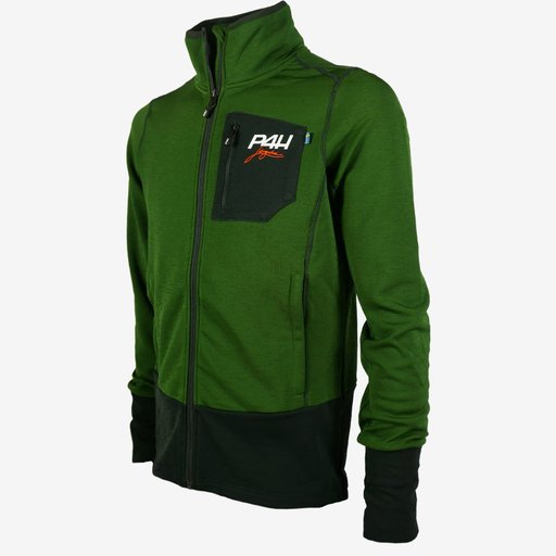 p4h powerfleece jacket green comb, herr