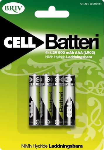 Laddningsbara AAA-batterier - 4-pack Laddningsbara AAA-batterier - 4-pack