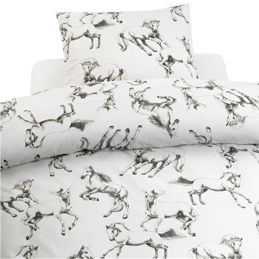 Bettwäsche-Set 2-teilig, Lipizzaner – Grau