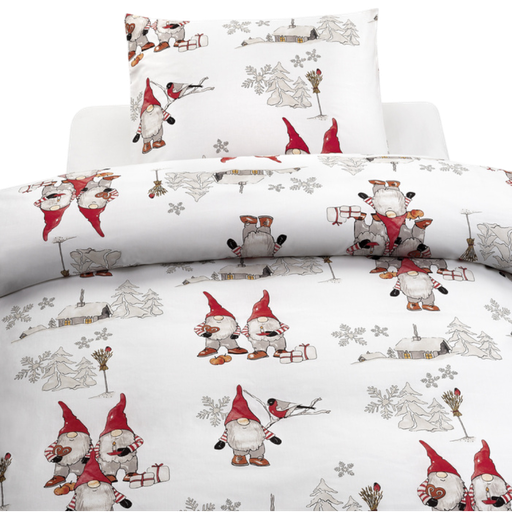 Bäddset 2-Dels, Frosty Christmas - Vit