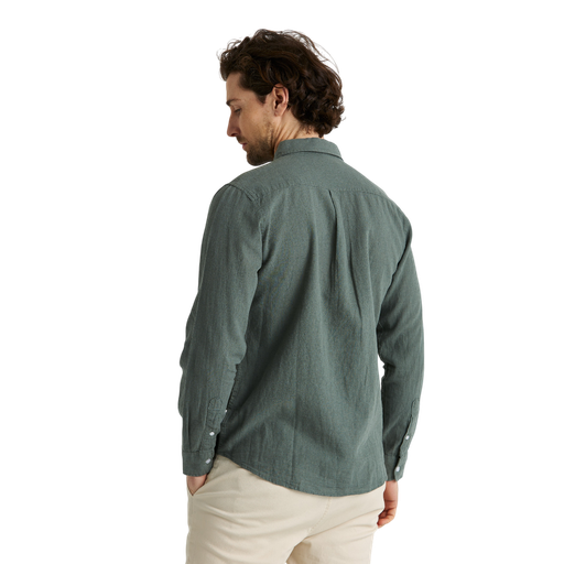 Långärmad linneskjorta – linne & bomull, regular fit