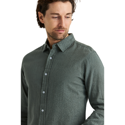 Långärmad linneskjorta – linne & bomull, regular fit