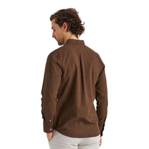 Långärmad linneskjorta – linne & bomull, regular fit