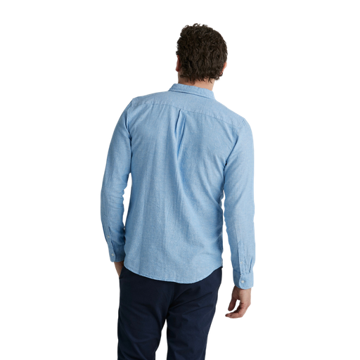 Långärmad linneskjorta – linne & bomull, regular fit