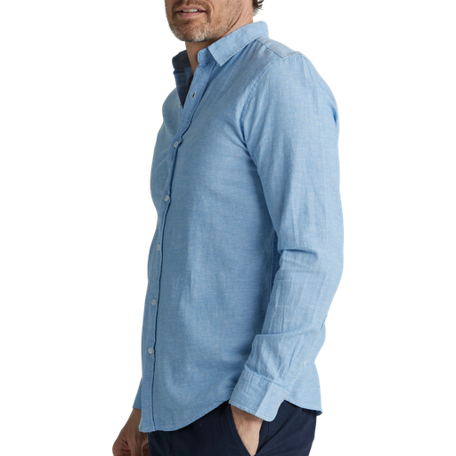 Långärmad linneskjorta – linne & bomull, regular fit