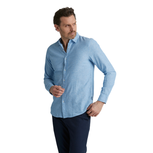 Långärmad linneskjorta – linne & bomull, regular fit