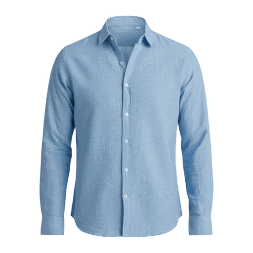 Långärmad linneskjorta – linne & bomull, regular fit