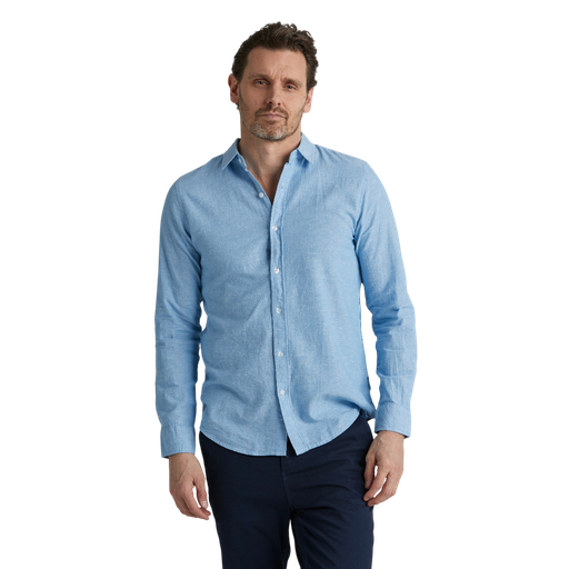 Långärmad linneskjorta – linne & bomull, regular fit