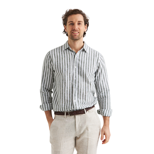 Gestreiftes Leinenhemd – Regular Fit
