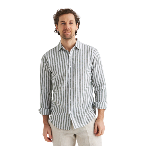 Gestreiftes Leinenhemd – Regular Fit