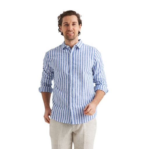 Randig linneskjorta – Regular Fit