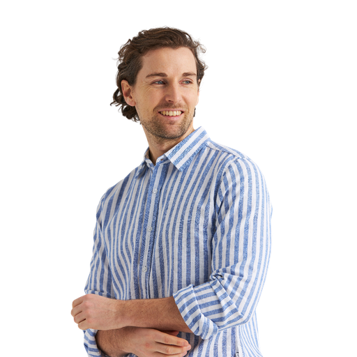 Randig linneskjorta – Regular Fit