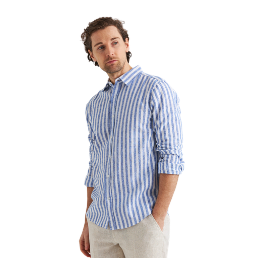 Randig linneskjorta – Regular Fit