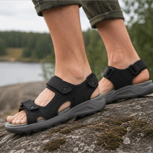 Skinnsandal med Kardborre