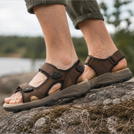 Skinnsandal med Kardborre