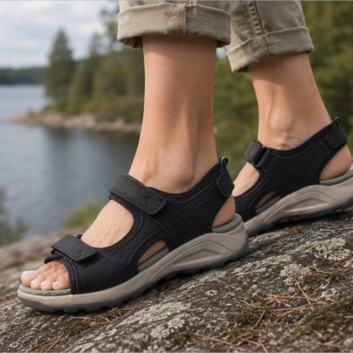 Skinnsandal med Kardborre