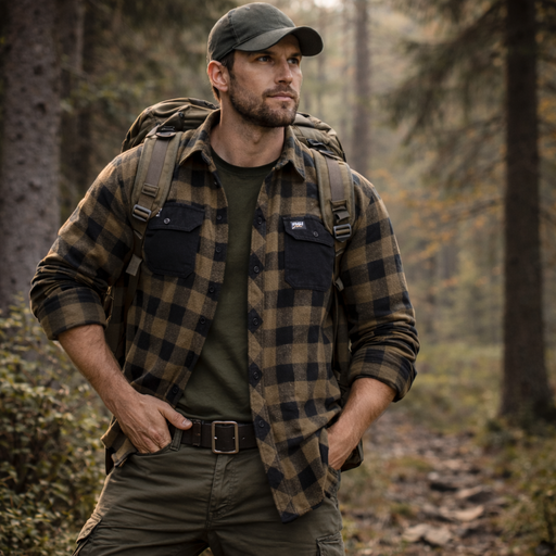 Vildmarksskjorta i flanell, P4H