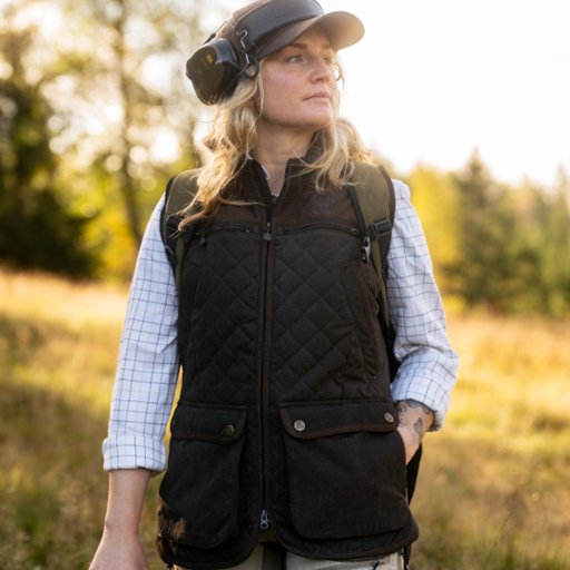 Klassische Jagdweste mit Federn – Damen