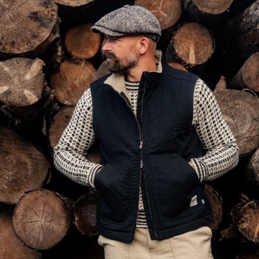 Men's Badlands Canvas Sherpa-Lined Vest