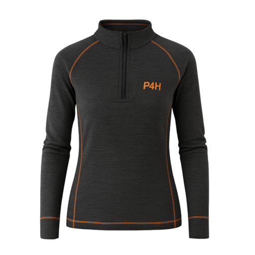 Base Layer Top 100% Merino Wool with 1/2 Zip, P4H – Women