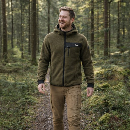 Men's Pile jacket with hood