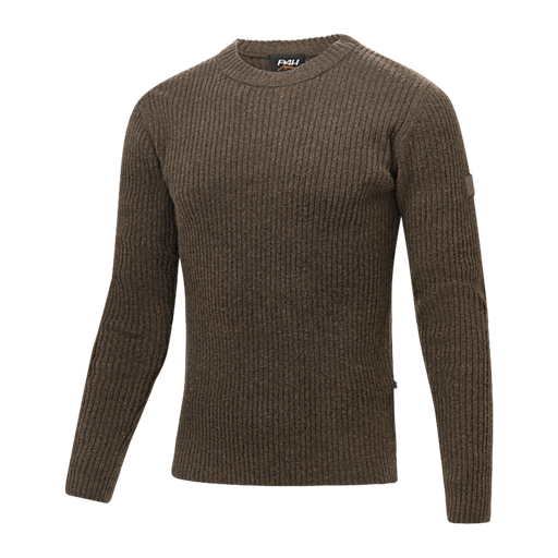 Lambswool sweater with reinforced elbows